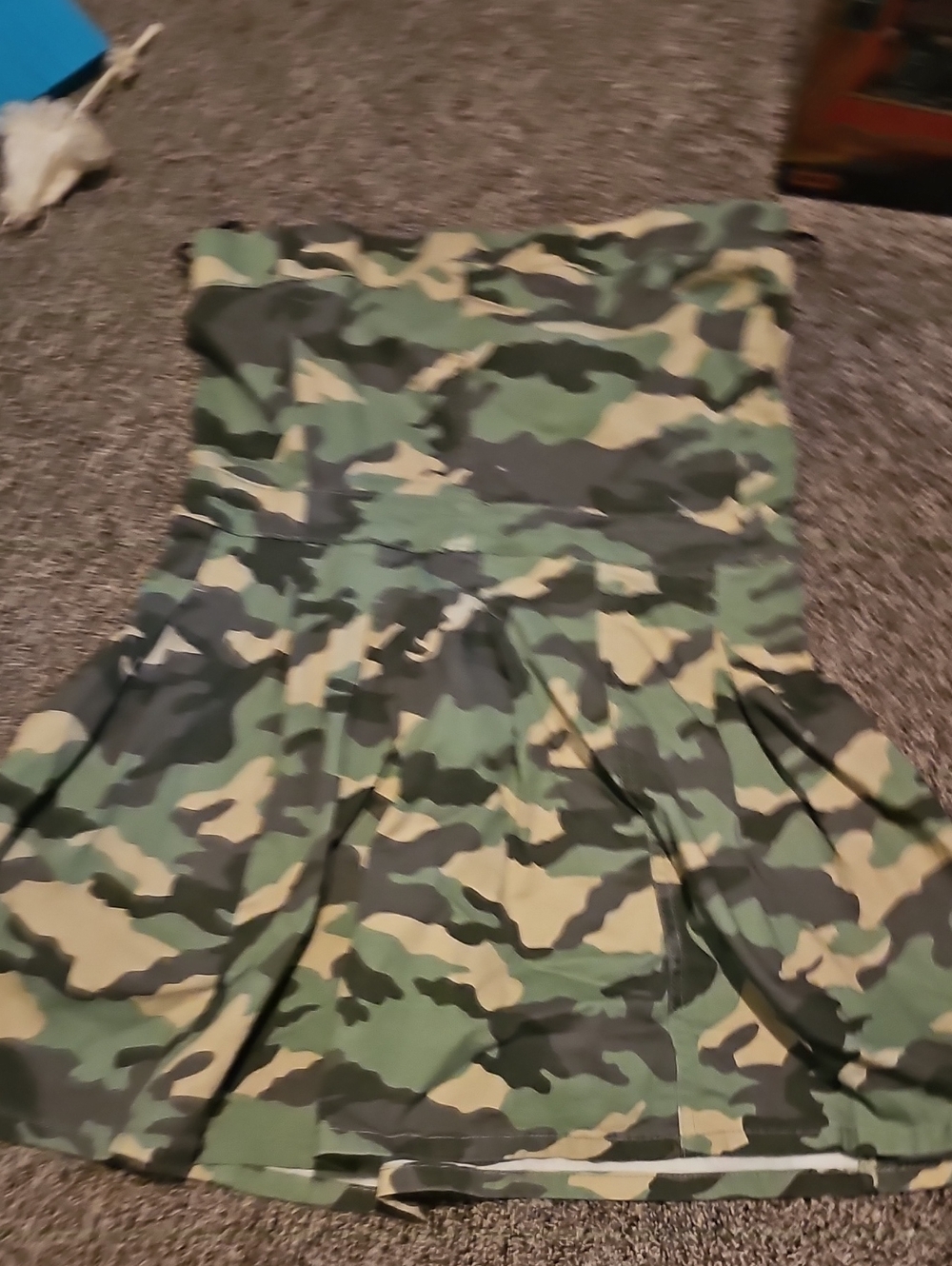 Forever 21 Strapless Camo Mini Dress in Green and Tan
